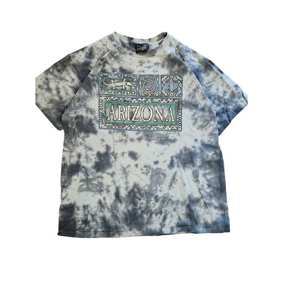 Maiden west vintage Arizona aztec tiedye green tee mens womens unisex Large - Picture 1 of 6